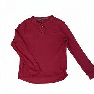 All In Motion Maroon Long Sleeve Henley Shirt